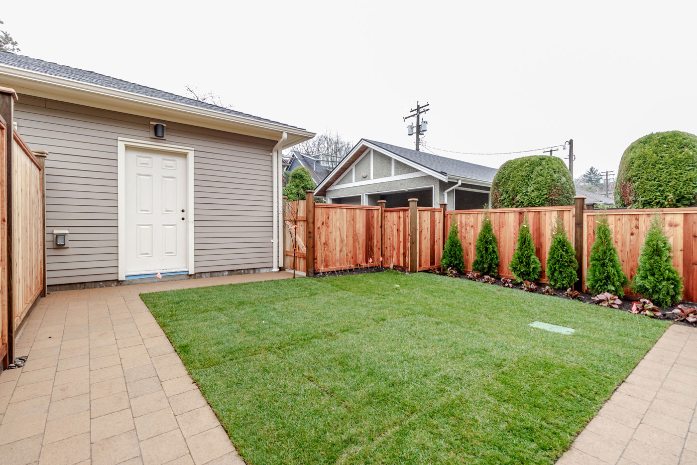 Private rear yard with detached studio